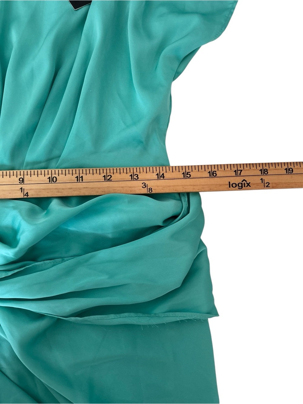 DO+BE‎ Women’s NWT Turquoise Satin Tie-Front Shirt Dress Sz M - Picture 4 of 7